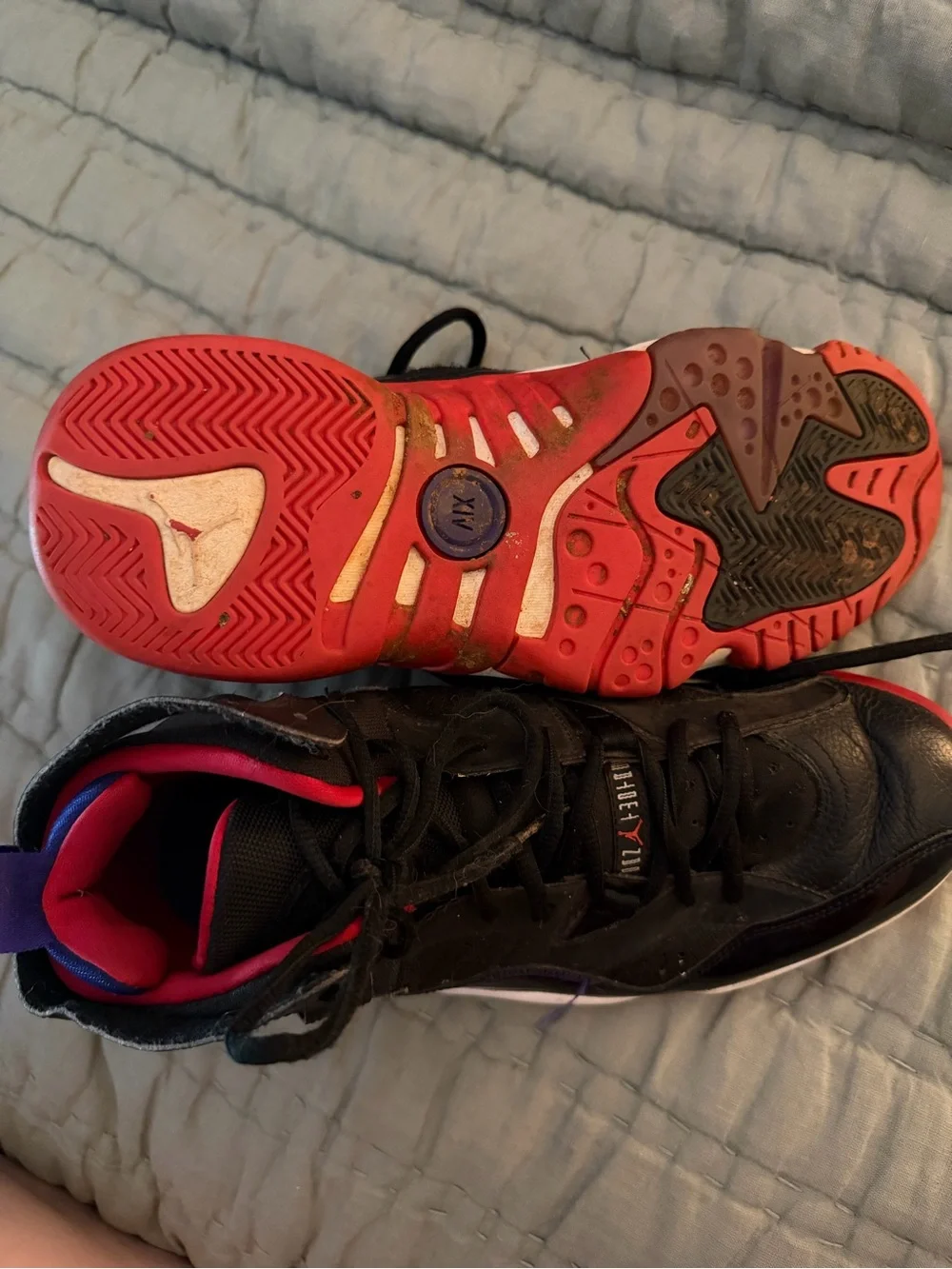 Jordan High-Top Basketball Sneakers in Black, Purple, Red